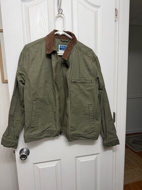 Old Navy Olive Green Field Jacket with Brown Collar